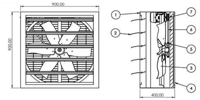 Modelo 900 x 900 mm spec